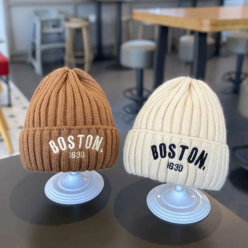 Children Knitted Wool Hat Fall and Winter Boys Girls Warm Windproof Ear Protection Baby Beanie