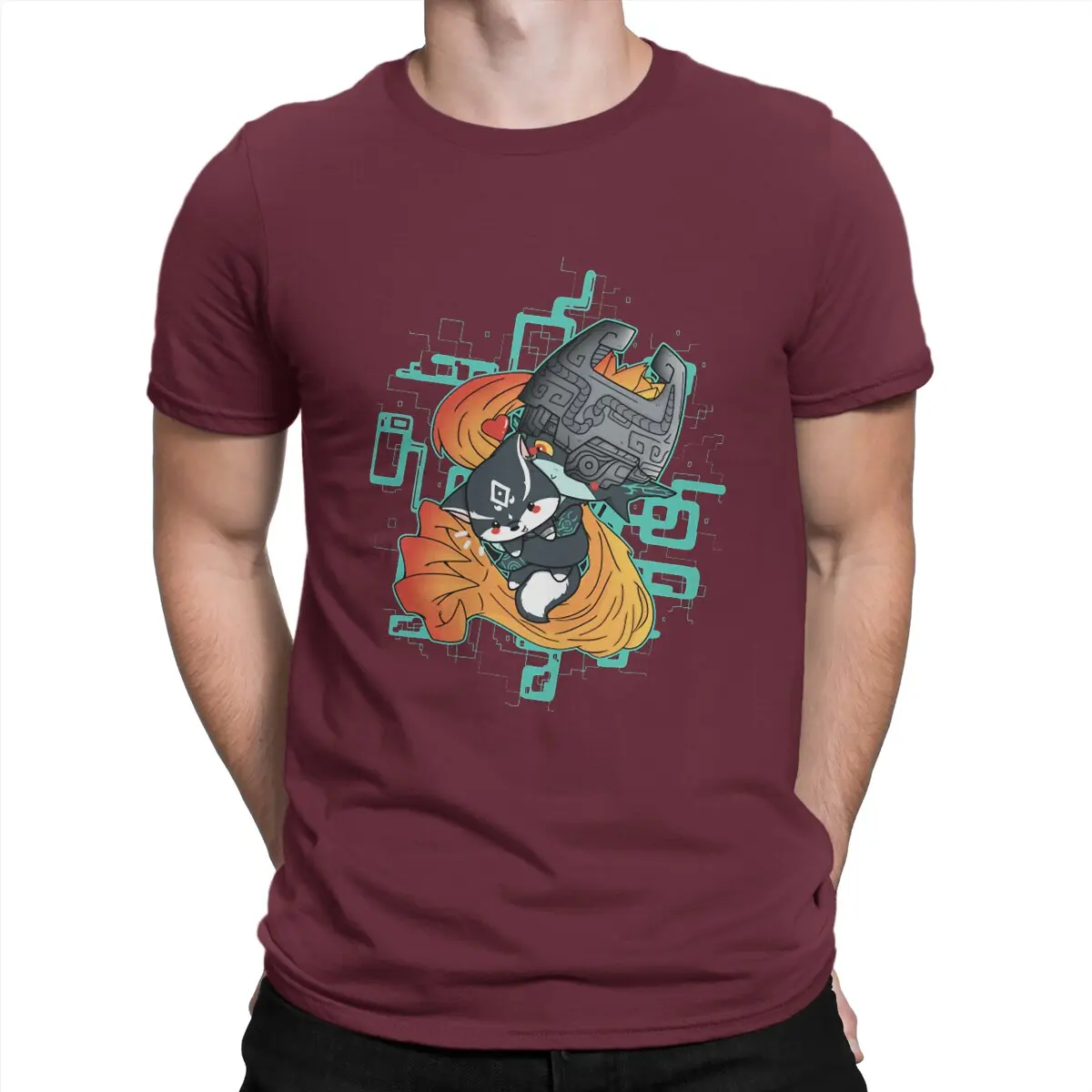 thumbnail image 1 of Camiseta de hombre Twilight Hug Z-Zelda de algodón de manga corta y cuello redondo, ideal como regalo de humor., 1 of 7