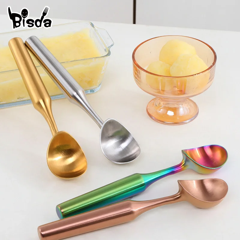 1/2 Pezzi Di Palette Per Gelato In Acciaio Inossidabile Stacks Ice Cream Digger Antiaderente Fruit Ice Ball Maker Wtoolatermelon Ice Cream Spoon