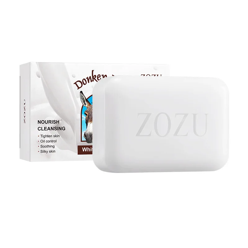 ZOZU Donkey Milk Body Hair Facial Soap Face Wash Foam Facial Cleanser Body Skin Cleaning Moisturizing Brightening Handmade Soap 6
