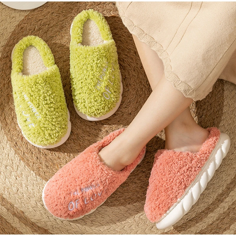 Vanessas women slippers furry warm waterproof platform flat bottom non-slip slippers