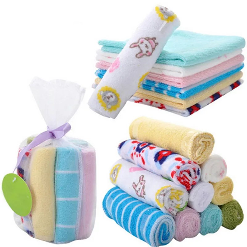 

Small Towel 8pcs/lot Single Small Square Soft Cute Baby Towel Handkerchief For Infant Kid Children Feeding Bathing Face Washing