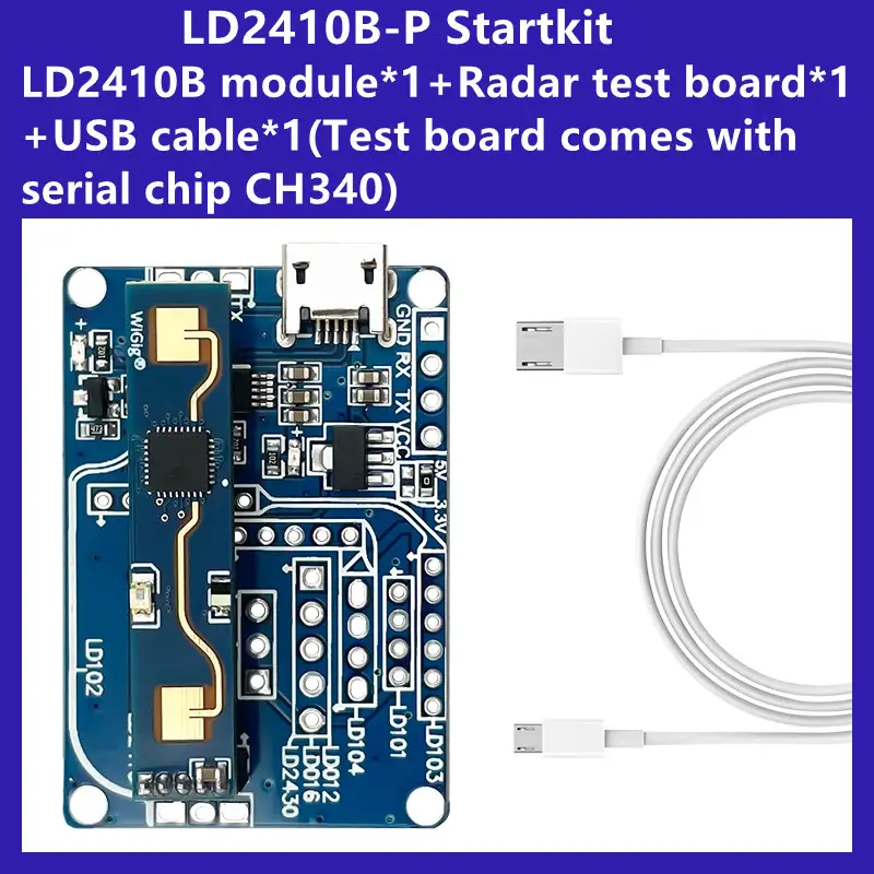 New HLK-LD2410C LD2410 LD2420 LD2410S 24GHz MMWave 5M Human Presence Radar Sensor Motion Module image 3