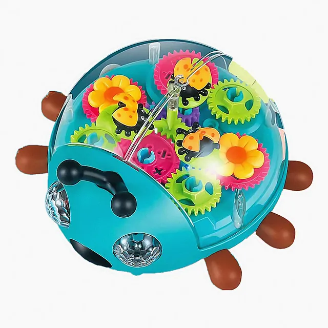 Electric Music with Light Beetle Toys 360° Rotation Walking Cute Interactive Sound Toy Early Education Toys for Kids Baby Childs 5