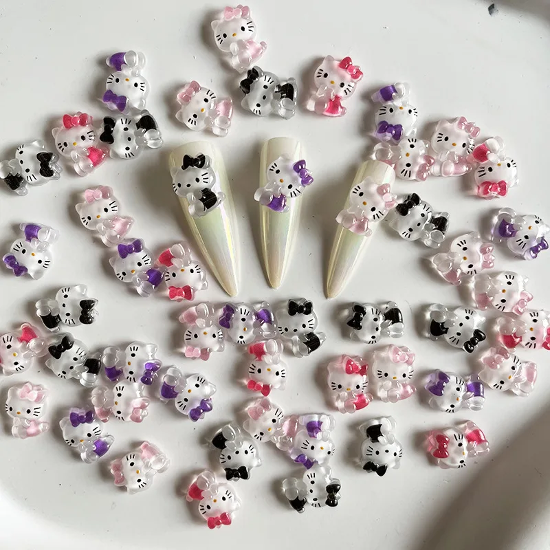 

20Pcs Sanrio Cute Hello Kitty Anime Diy Nail Accessories Kawaii Cute Student Children Jewelry Nail Decoration Toys Girls Gifts