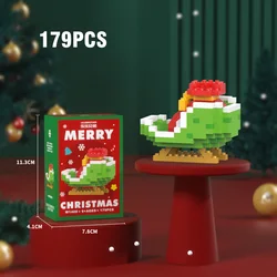 Festive Micro Building Block Santa & Reindeer Puzzle Set - Holiday Table Decoration Toy (Sledges)