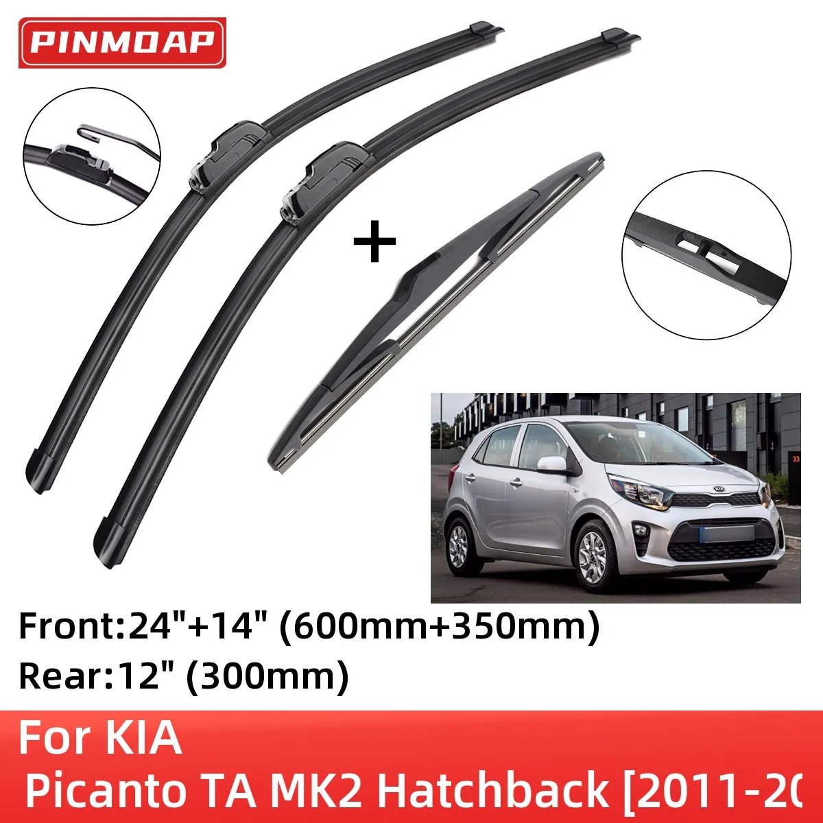 For KIA Picanto TA MK2 Hatchback 2011 2017 Front Rear Wiper Blades