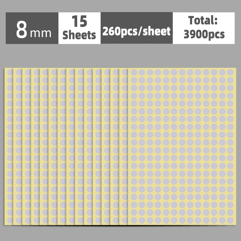 Colorful Multi-Size Self-Adhesive Dot Label Stickers - 15 Sheets for Versatile Organization and Decoration