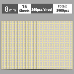 Colorful Multi-Size Self-Adhesive Dot Label Stickers - 15 Sheets for Versatile Organization and Decoration (Silver)
