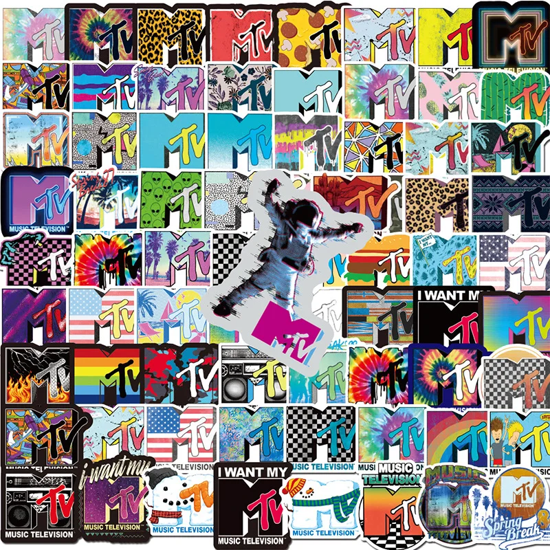 

100pcs Personalized Fashion Brand MTV Water Cup Notebook Suitcase Waterproof Decoration MTV Sticker
