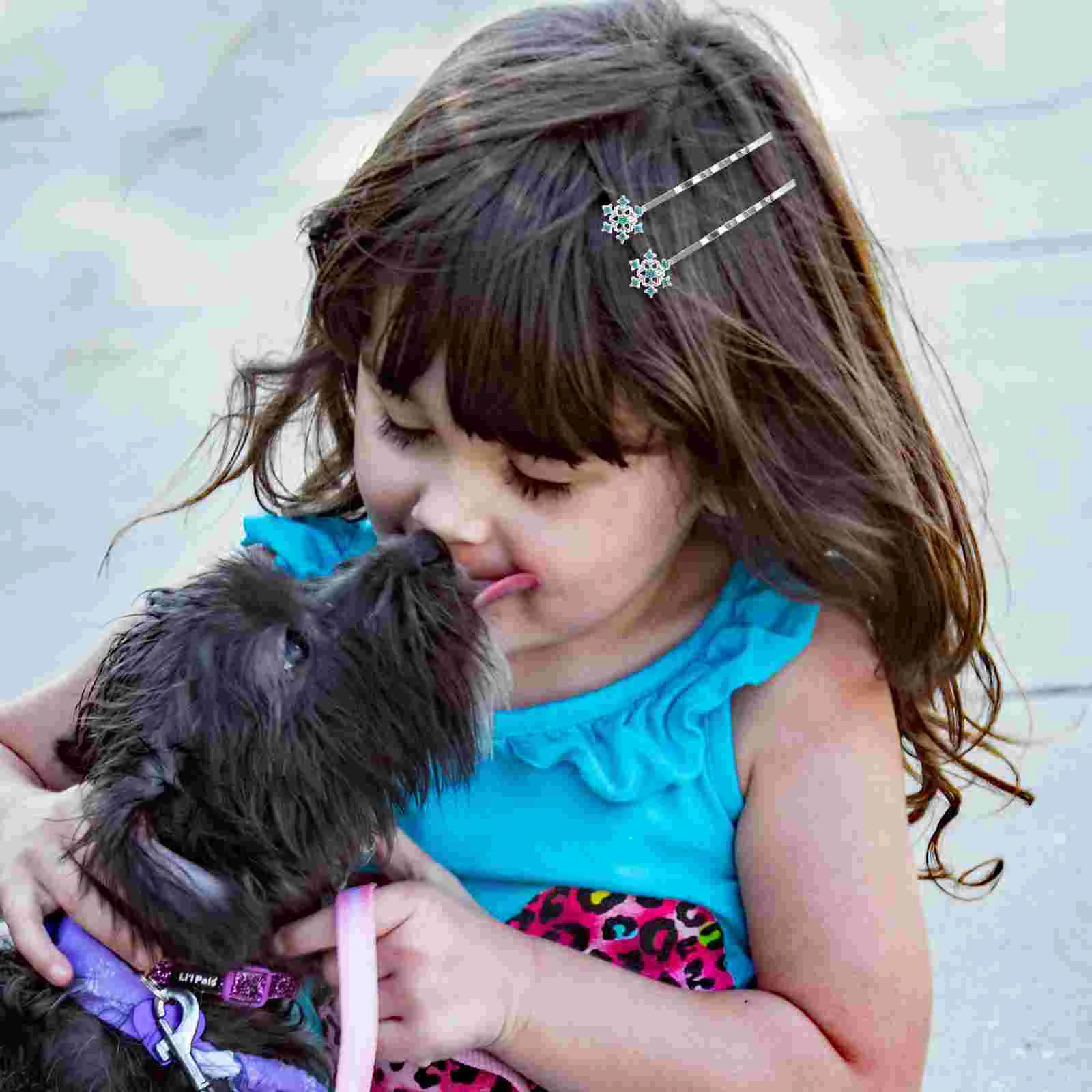 

6 Pcs Rhinestone Bobby Pins Snowflake Hair Children Clips Wedding Kids Hairpins Girl