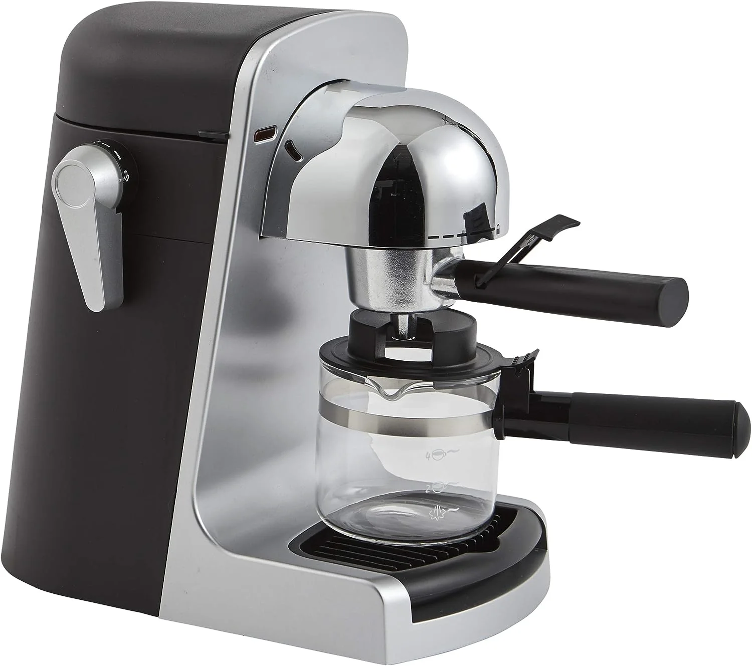 

GAU-18215 4 Cup Bistro Electric Espresso/Cappuccino Maker with Carafe, Silver Coffee bellows