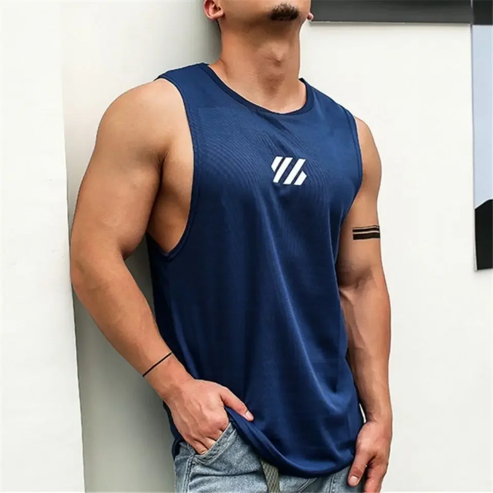 Running Vests Men's Summer Mesh Sleeveless Gym Running Equipment Training Muscle Sports T-shirt