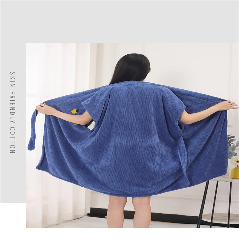 Boluoge Bathrobe Skirt Bath Towels Coral Velvet Thickened Soft Water Absorbent Home Pajamas Hotel Bathrobe for Women