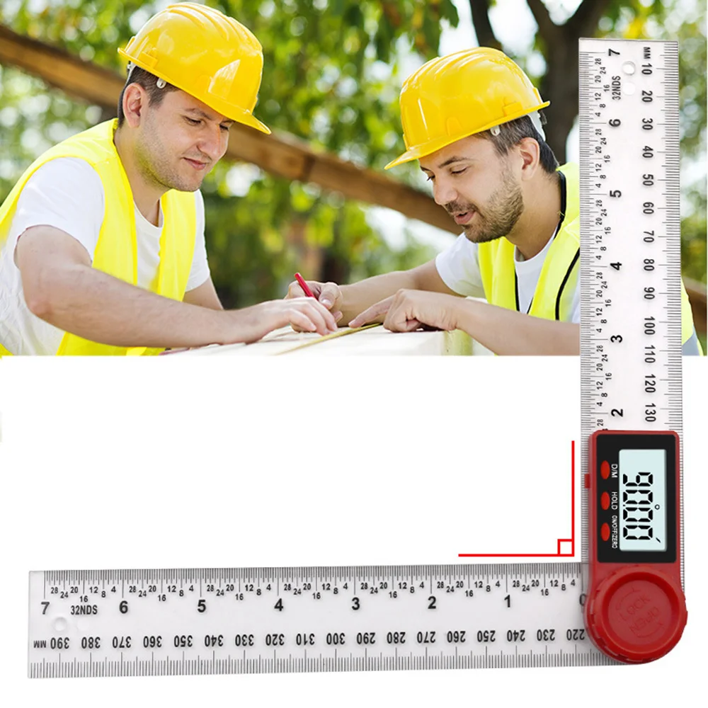 Shahe 디지털 각도기 경사계, 스테인레스 스틸 각도 눈금자 각도계, 전자 각도기, 200mm