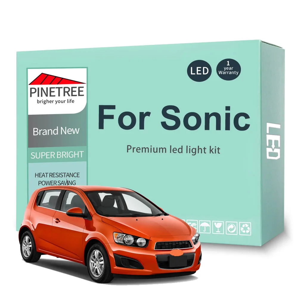 

9Pc Led Interior Light Kit For Chevrolet Sonic 2012-2020 LED Dome Map Reading Light Canbus No Error