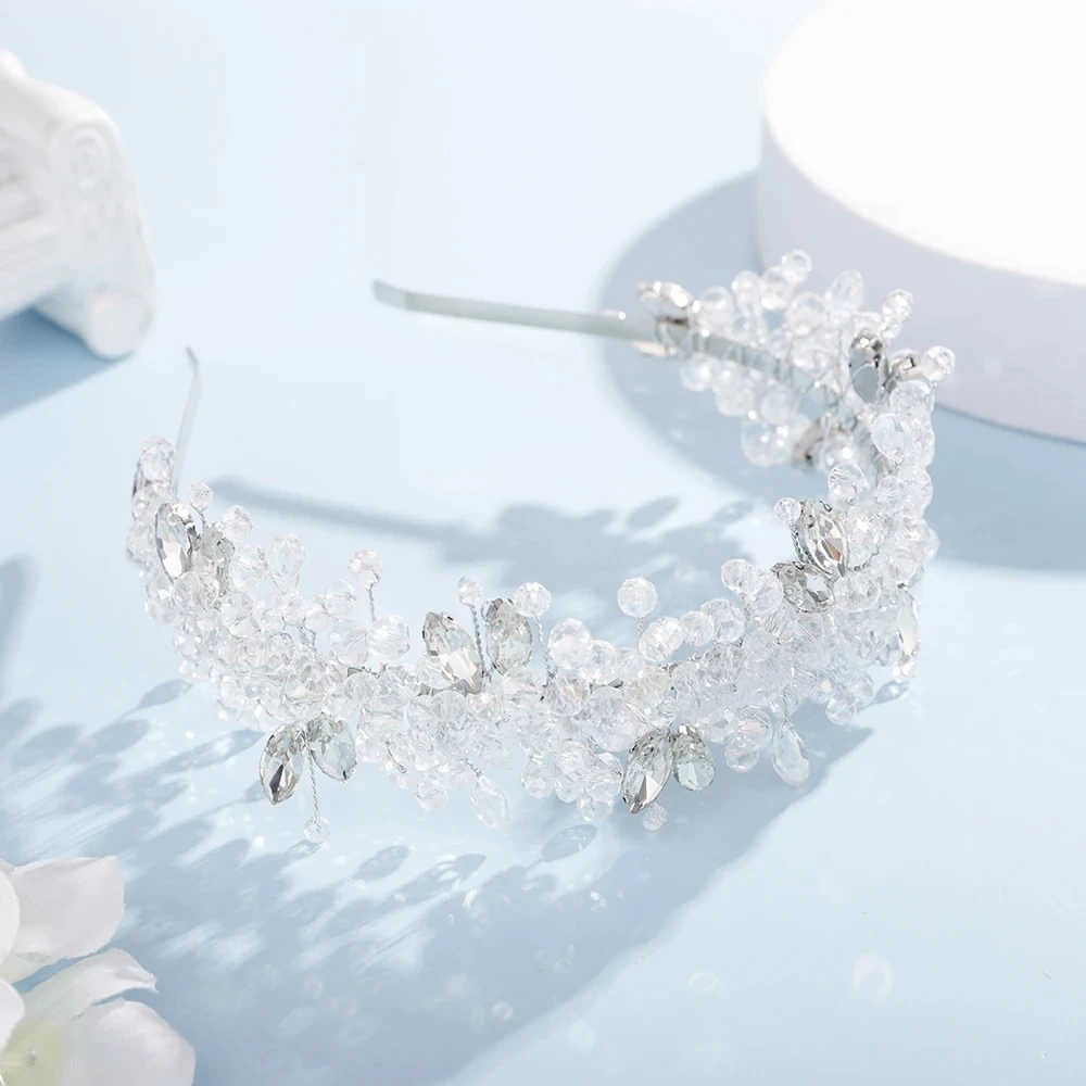 Handmade Wedding Bride Rhinestones Tiaras Crowns Bridal Headband Costume Hair Accessories For Women bridal hair accessories hair accessories