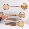 Makeup Organizer Acrylic Wood Vanity Storage Detachable Multifunctional Countertop Cosmetic Holder Space Saving Durable Easy 3