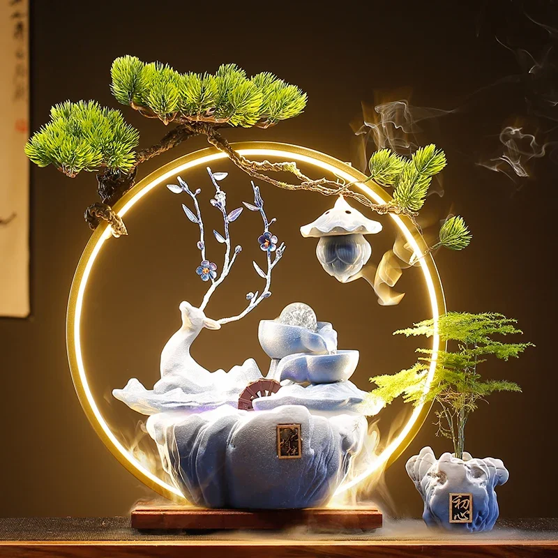 

Creative Make a Fortune as Endless as Flowing Water Decoration Circulating Water Living Room Office Fountain Humidification