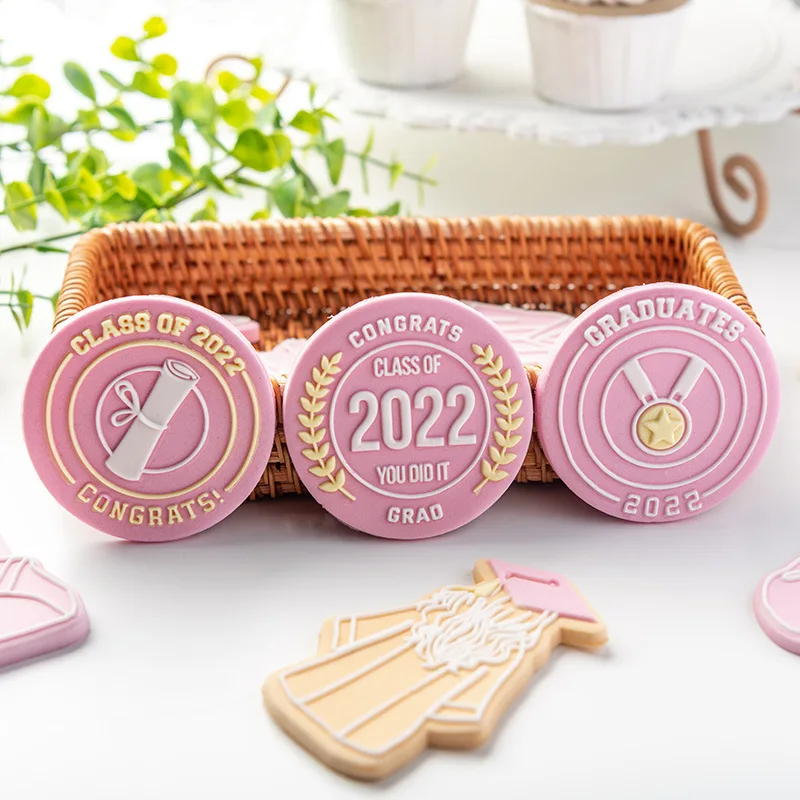 New Graduation Season Biscuit Mold Cartoon Medal Bachelor Hat Embossing Press Mould Cookie Cutter Uniform Cake Baking Tools
