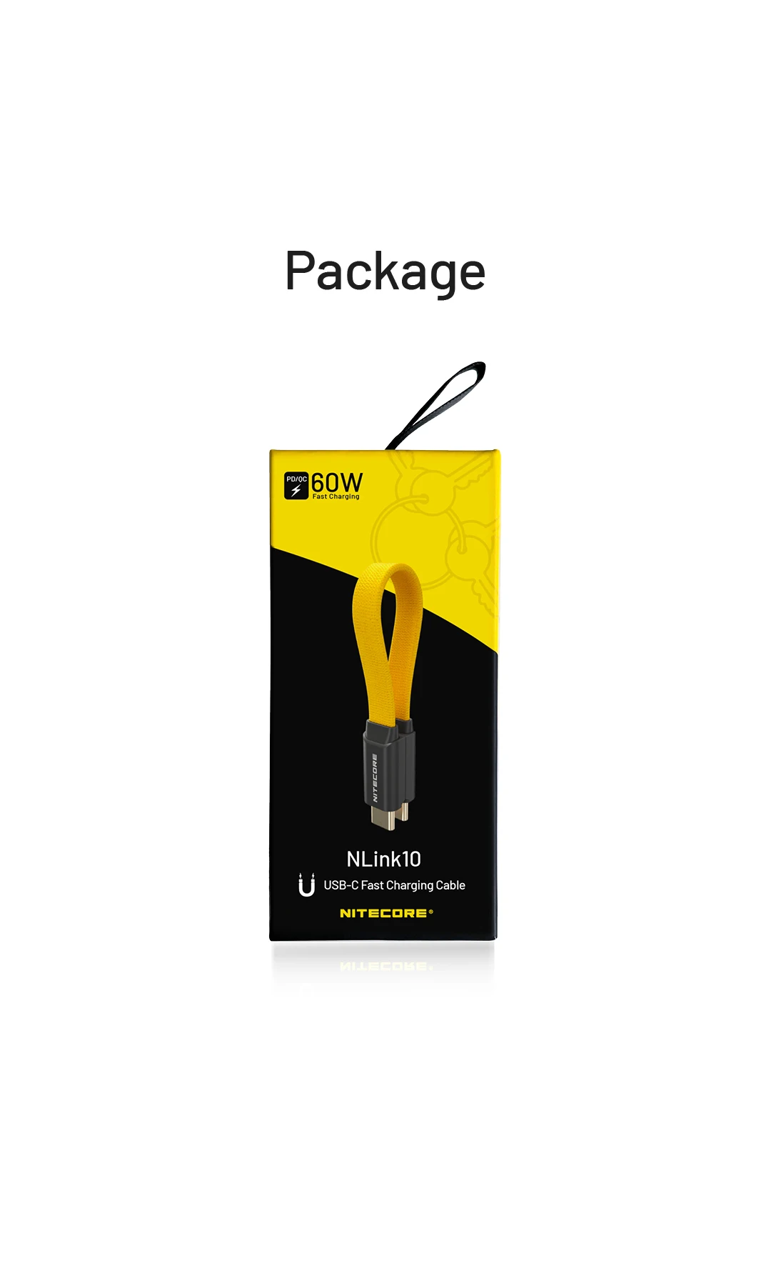 NITECORE NLink10 USB-C to USB-C Cable Magnetic 7cm 60W Fast Charging Type-c Cabl