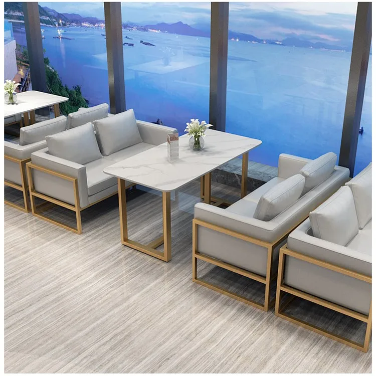 Factory Restaurant And Cafe Furniture Modern Stylish Black Leather Booth Seating Sofas And Table Sets