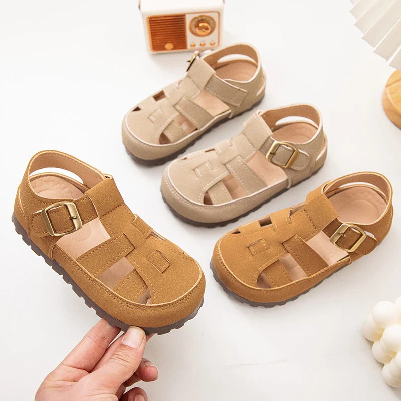 Kid's Sandals 2025 Four Seasons Universal Retro Boys/Girls Roman Shoes Casual Breathable Children's Shoes Plus Size 26-36