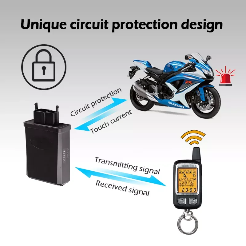 SPY 2 Way Motorcycle Alarm Remote Control Start Cyclone with Remote Start
