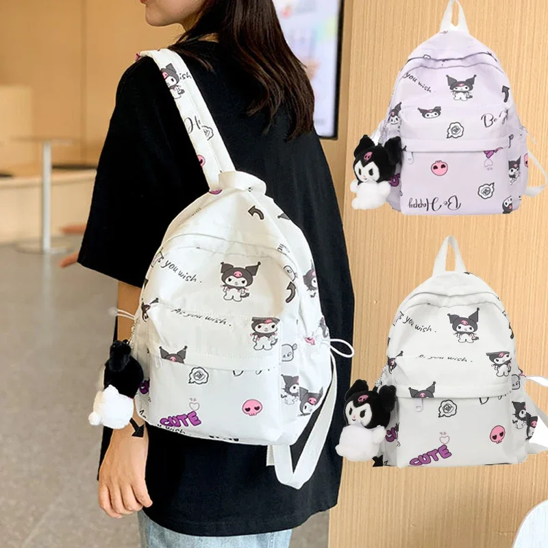 

Sanrio Cinnamoroll Kawaii Cartoon Book Bag Girls New Shoulder Bag Cute Sweet Anime Doll Pendant Bag Large Capacity Travel Bag