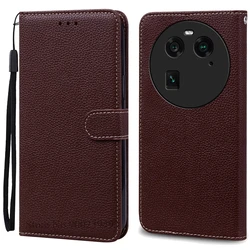 Luxury Leather Flip Wallet Case: Premium Book Cover s Etui for Find X6 (Coffee)
