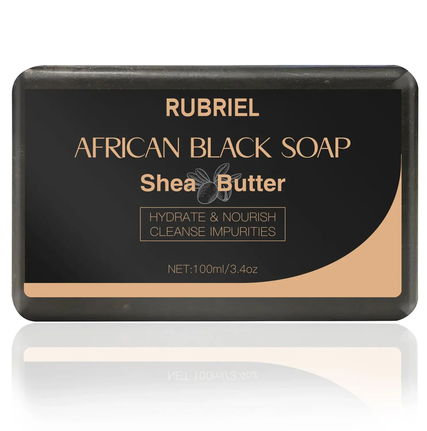 100g African Black Soap with Shea Butter Exfoliating Deep Cleansing Body Moisturizing Care Hand Made Soaps Skin Care Products 2