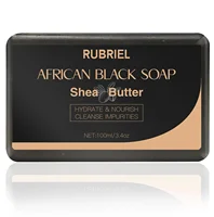 100g African Black Soap with Shea Butter Exfoliating Deep Cleansing Body Moisturizing Care Hand Made Soaps Skin Care Products 2