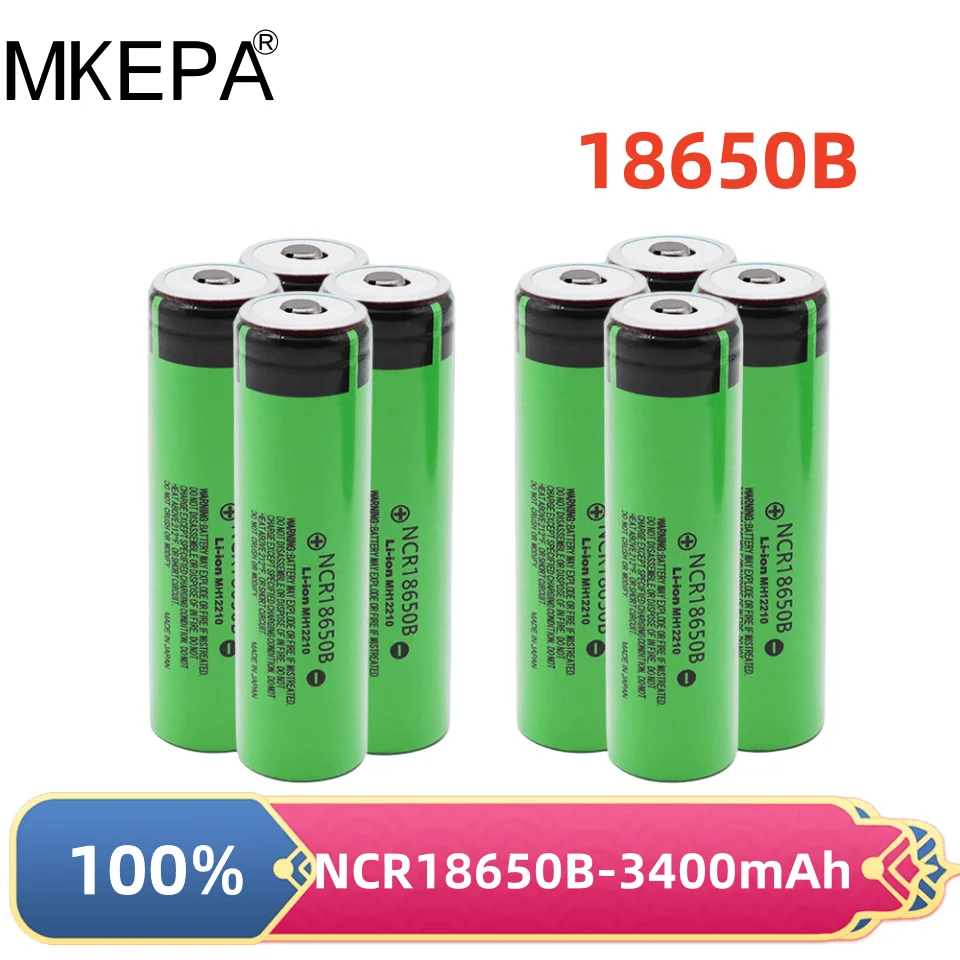 

100% Original 18650 3400mAh 3.7V Lithium Battery Suitable for NCR18650B 3400mAh Pointed Flashlight Battery