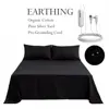 Earthing bed sheet 210*260cm(83*102Inch) organic cotton silver fabric wrinkle free  Breathable Not include Pillowcase 4