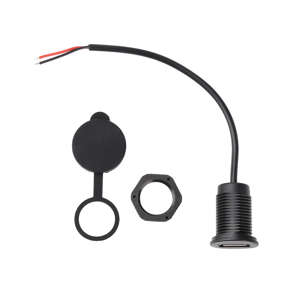 USB 여성용 포트 편리한 장착형 나사식 USB 2.0 전원 잭 2핀 4핀 충전 커넥터(케이블 포함) USB 충전기 소켓