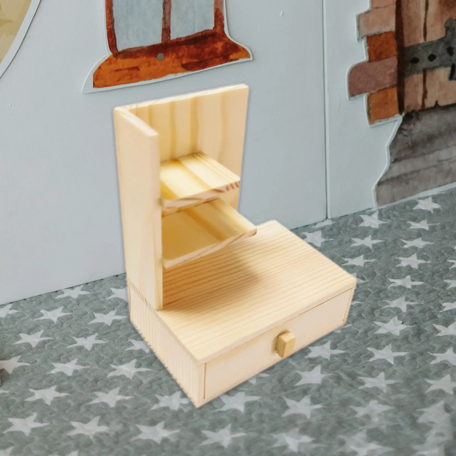

1/12 Scale Dollhouse Cabinet Bedroom Living Room Miniature Furniture Wood Decor Dolls House Furniture Miniature Storage Cabinet