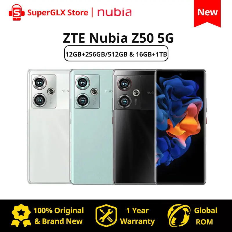 

Global Rom Nubia Z50 5G 256GB/512GB/1TB 6.67 inch 144Hz AMOLED Screen Snapdragon 8 Gen 2 Octa Core 50MP Dual 80W Fast Charge NFC