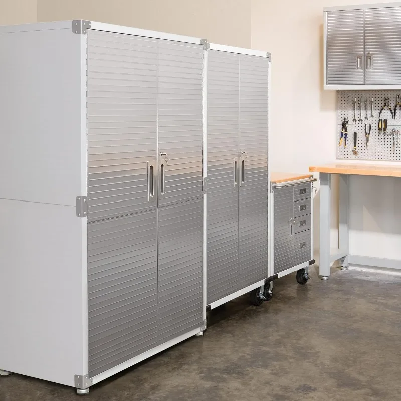 Seville Classics UltraHD Solid Steel Lockable Metal Storage Cabinet Locker Organizer, w/Adjustable Shelves 48" W x 24" D x 72" H 4