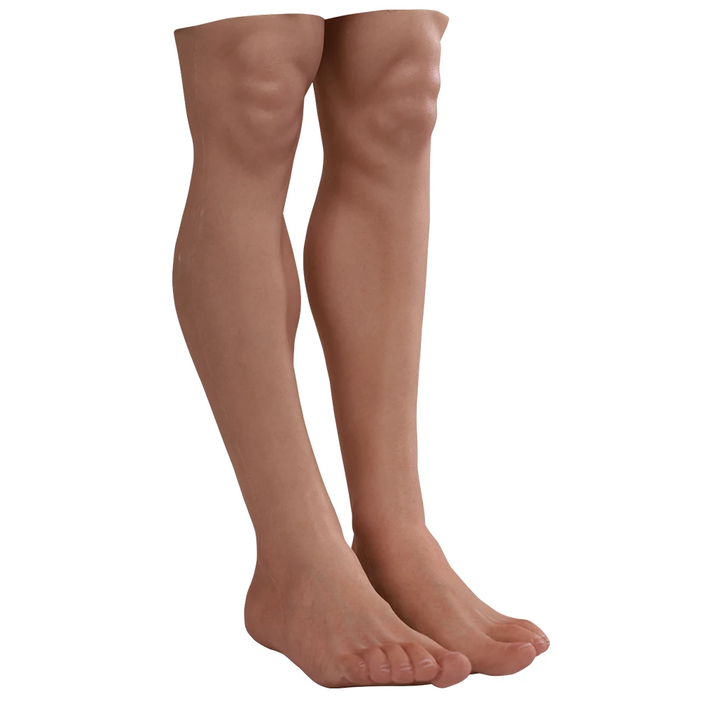 

Eyung Silicone Prosthesis Foot Sleeve Simulated Skin Artificial Leg for Cover Scars Young-aged COS Props A Pair Clone Foot