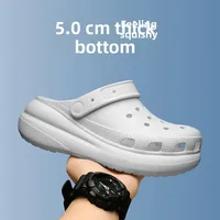 Trendy Men's Summer Thick Bottom Platform Beach Shoes Comfortable EVA Slip-On Sandals Couple Matching Clog Shoes