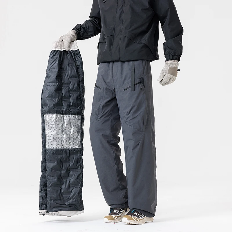Casual Pants Winter Graphene Down Pants Men Large Pockets