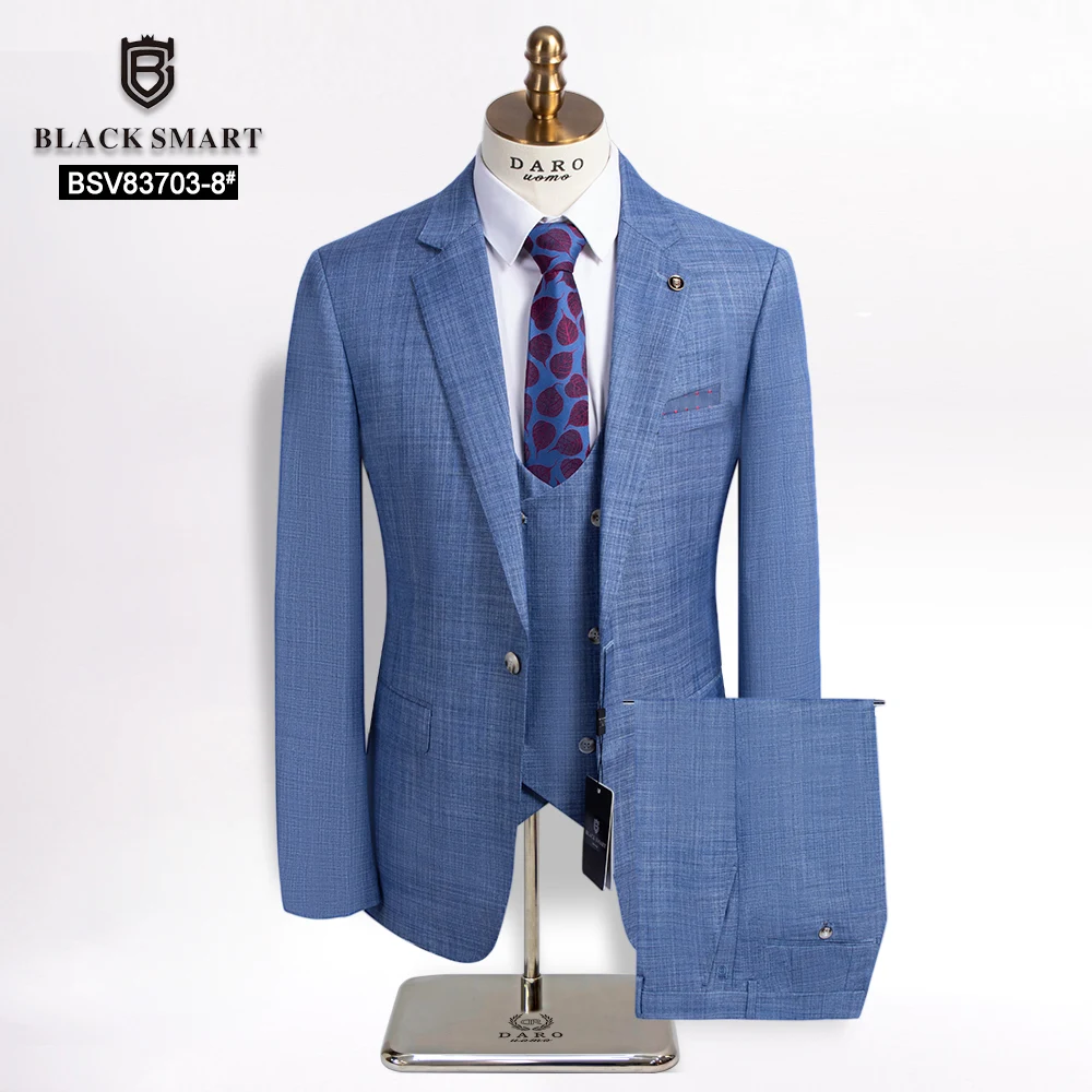 DARO( Jacket + Vest + Pants ) High-end Brand Boutique Fashion Solid Color Mens Casual Business Suit 3Piece Set Wedding DRSV83703 6