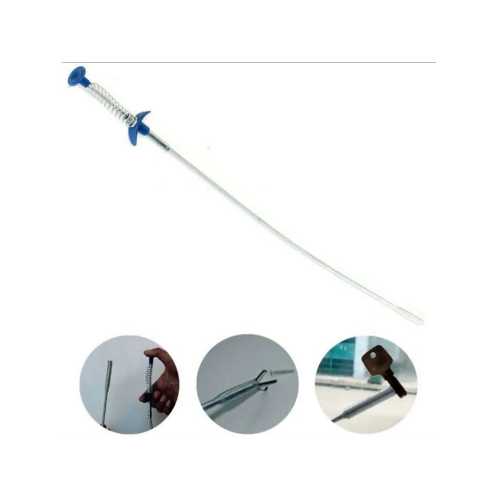 4 클로 60cm 긴 리치 유연한 픽업 도구 스프링 그립 너트와 볼트를 집어들기 위한 좁은 벤드 커브 그래버