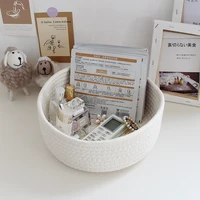 Nordic Cotton Rope Storage Baskets Woven Desktop Sundries Kids Toys Organizer Box Baby Dirty Clothes Laundry Basket Hamper 1PS 4