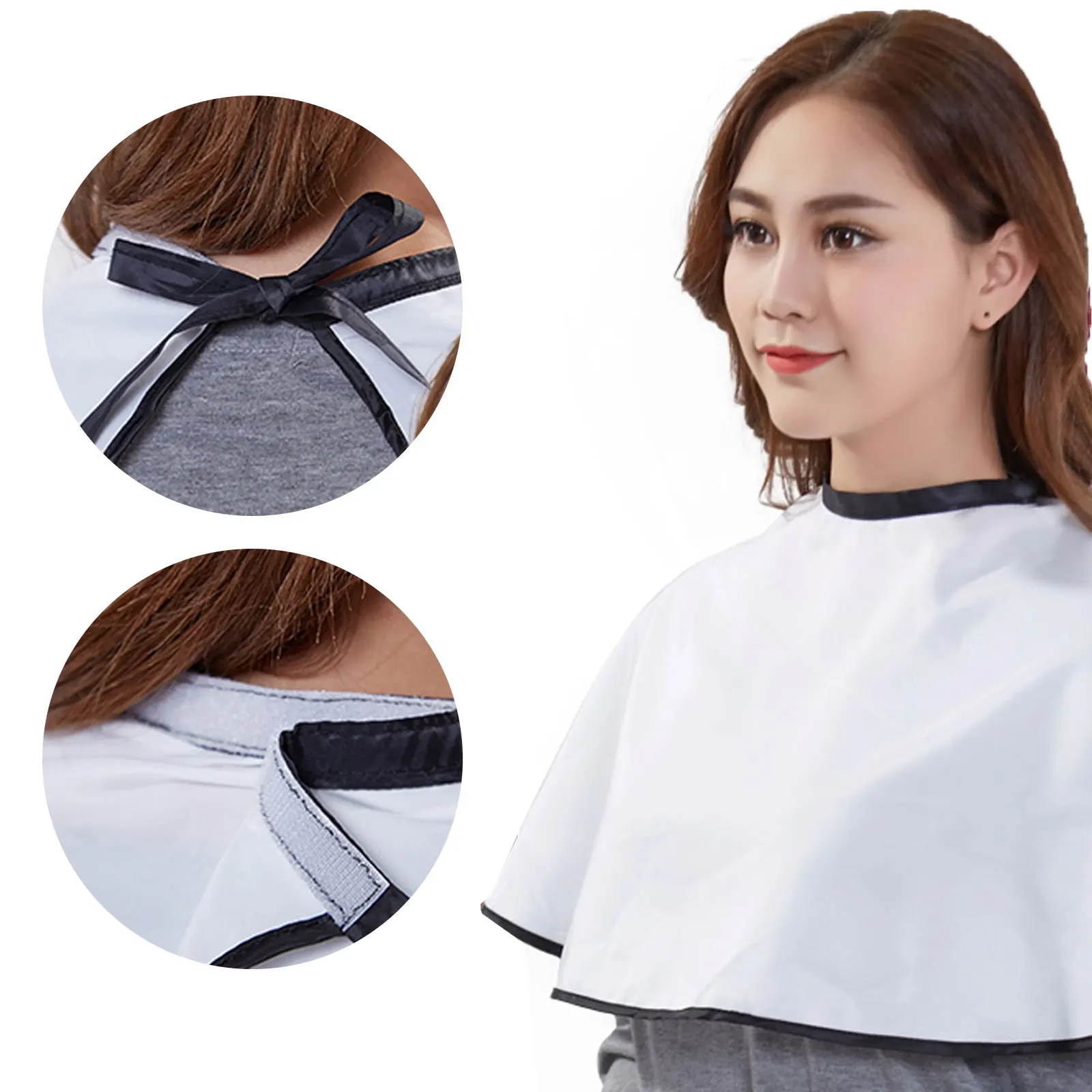 Hair Dye Tools Short Square White Waterproof Hairdressing Salon Barber Hair Cutting Cape Cloth Wrap Hairdressing Cape Barber thickened retractable multifunctional square scroll holder art specific calligraphy painting poster waterproof scroll holder