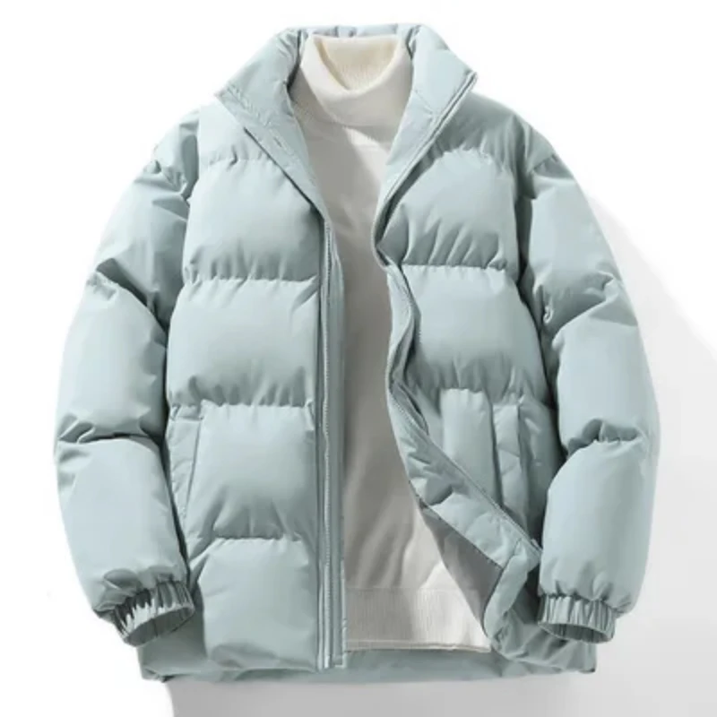 Men's Autumn Winter Solid Turtleneck Zipper Pockets Shirring Long Sleeve Cardigan Jacket Coats Casual Loose Office Lady Tops