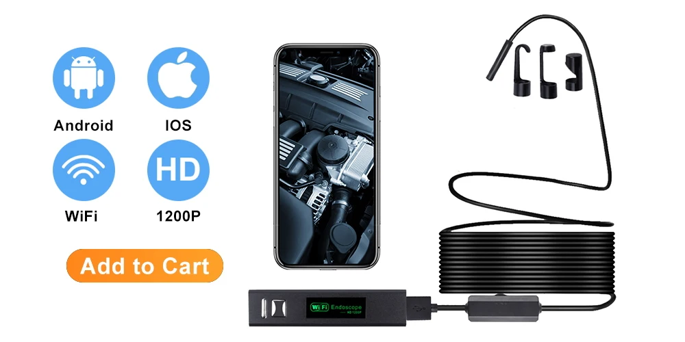 USB Borescope Snake Camera for iPhone & Android - IP67 4 S16270fc6a8444cdd86cb7c02475bb7d4l