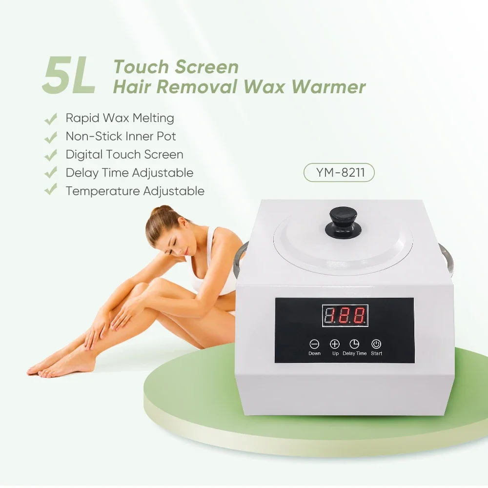 Digital Touch Screen 5000ml Depilatory Wax Heater Extra Large Professional Wax Heater 5L Beauty Salon Pot Warmer Machine