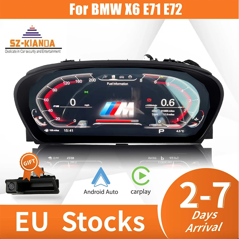 

2024 Latest 12.3'' Original Digital LCD Dashboard For BMW X6 E71 E72 CCC CIC Cluster instrument Cockpit speedometer