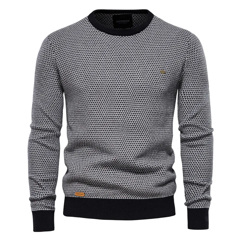 

BabYoung Cotton Spliced Pullovers Casual Warm O-Neck Quality Mens Knitted Sweater Winter Fashion Sweaters For Men